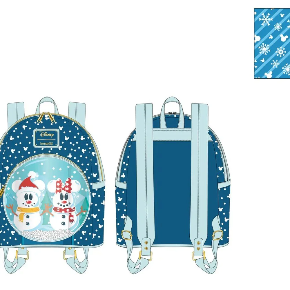Loungefly Mickey & Minnie Snowglobe Mini Backpack - Picture 2 of 2